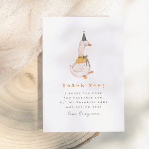 One Silly Goose 1st Birthday Party Thank You Card