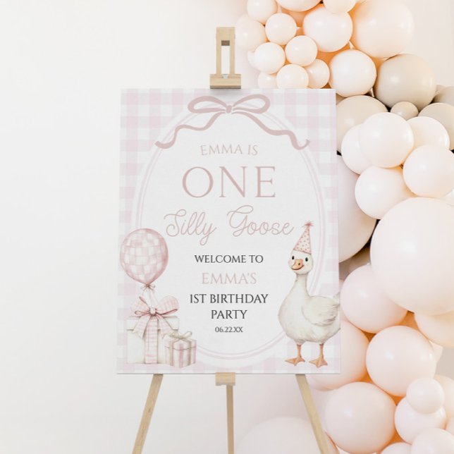 ONE Silly Goose 1st Birthday Party Welcome Sign (Creator Uploaded)