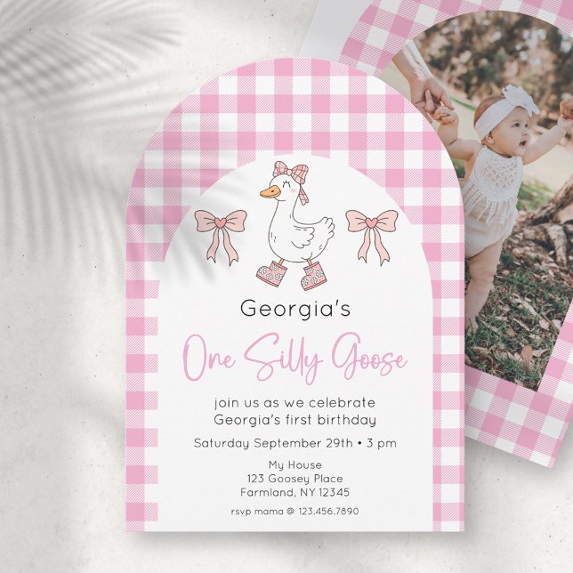 One Silly Goose 1st Birthday Photo Invitation (Creator Uploaded)