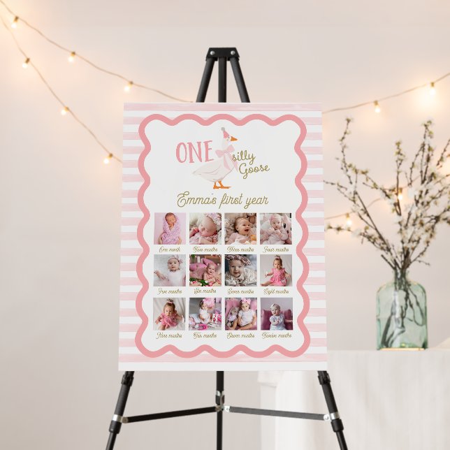 One Silly Goose 1st Birthday Photo Sign (In Situ (Stand))