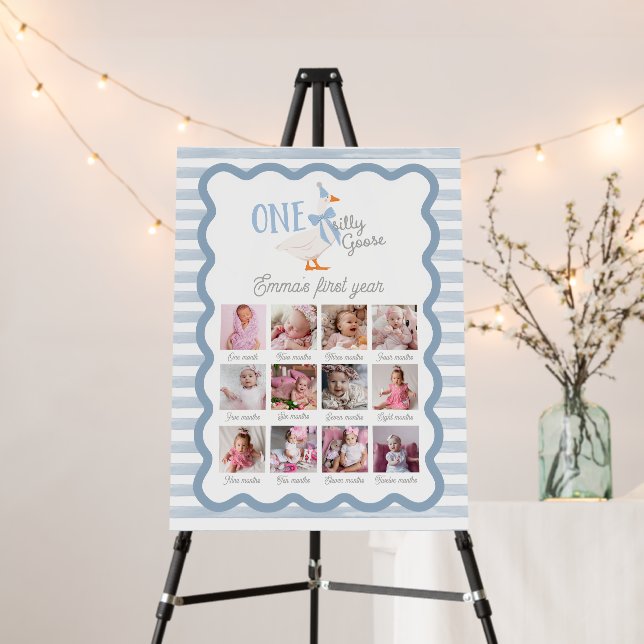 One Silly Goose 1st Birthday Photo Sign (In Situ (Stand))