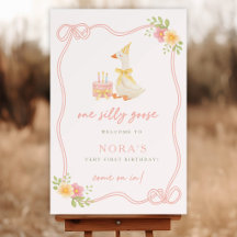 One Silly Goose 1st Birthday. Welcome Sign 