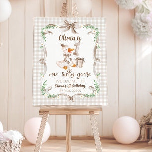One Silly Goose 1st Birthday Welcome Sign 