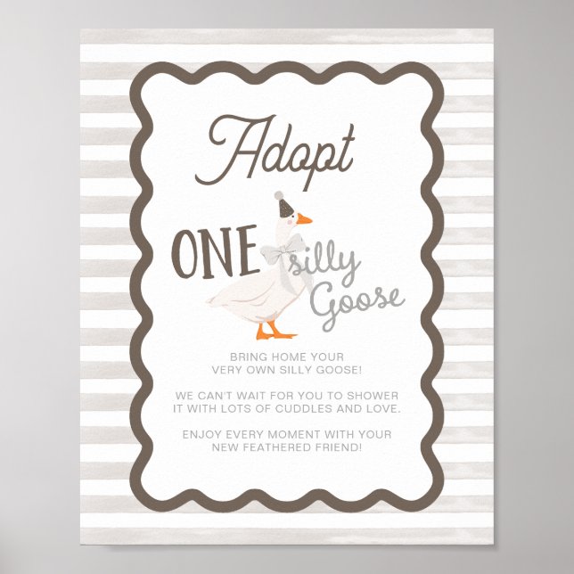 One Silly Goose Adoption Sign  (Front)