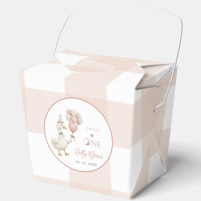 One Silly Goose Baby 1st Birthday Favor Boxes (Front)