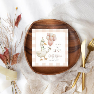 One Silly Goose Baby 1st Birthday Napkins