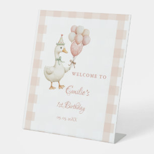 One Silly Goose Baby 1st Birthday Welcome sign