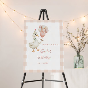 One Silly Goose Baby 1st Birthday Welcome sign