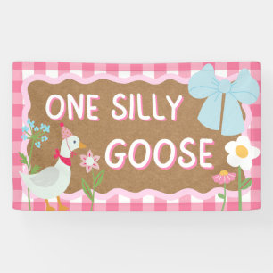 One Silly Goose Baby Girl First Birthday Banner