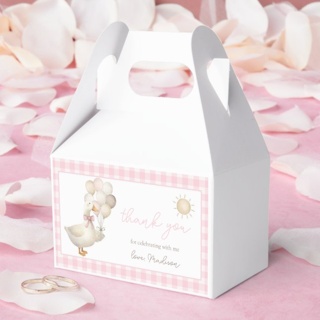 ONE Silly Goose, Balloons, Retro Gingham Favor Boxes (Wedding)