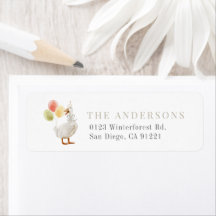 One Silly Goose Beige Return Address Label