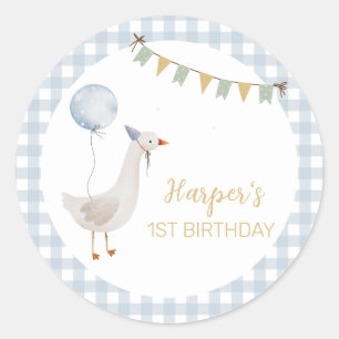 One Silly Goose Birthday Classic Round Sticker