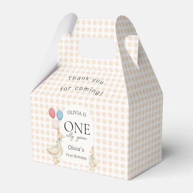 One Silly Goose Birthday  Favor Boxes (Front Side)