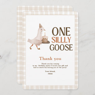 One Silly Goose Birthday, Goose Boy 1st Birthday Thank You Card