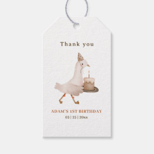 One Silly Goose Birthday Invitation, Goose 1st Boy Gift Tags