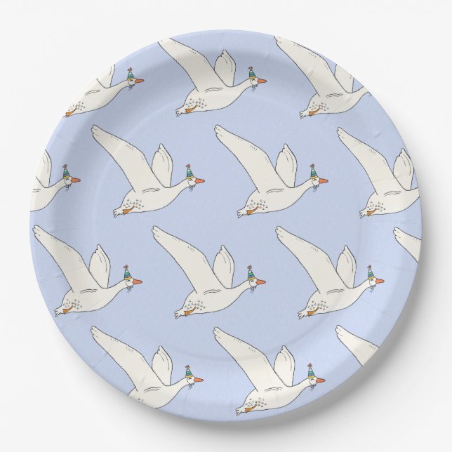 One Silly Goose Birthday Party Paper Plates (Front)