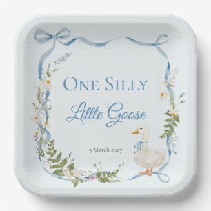 One Silly Goose Birthday Party Watercolor Paper Plates