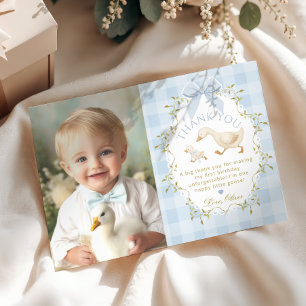 One Silly Goose Birthday Photo Thank you card