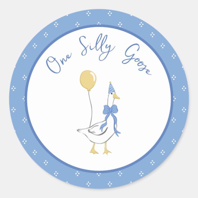 One Silly Goose Birthday Stickers (Front)