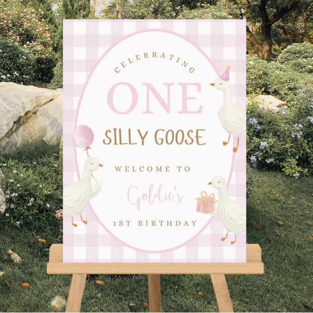 One Silly Goose Birthday Welcome Sign, Editable Foam Board (Creator Uploaded)