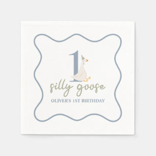 One Silly Goose blue and green Napkins