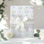 One Silly Goose Blue Bow crest Vintage Birthday Wrapping Paper<br><div class="desc">One Silly Goose Blue Bow crest Vintage Birthday Wrapping Paper
Matching items are available.</div>