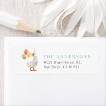 One Silly Goose Blue Boy Return Address Label