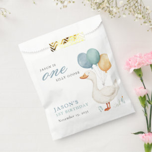 One Silly Goose Boy 1st Birthday Party Favor Bag