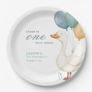 One Silly Goose Boy 1st Birthday Party Paper Plates