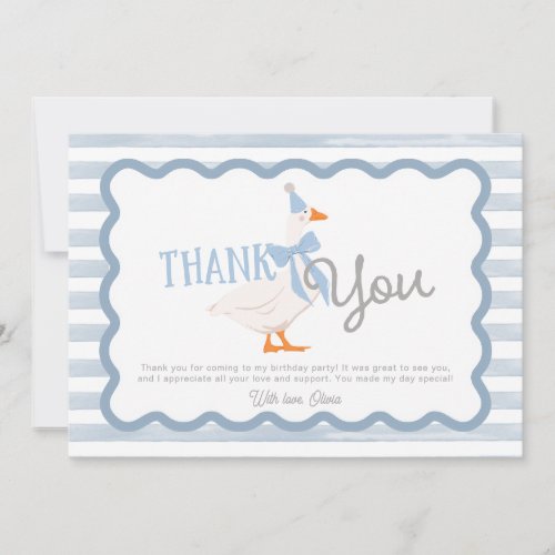 One Silly Goose Boy 1st Birthday Thank You