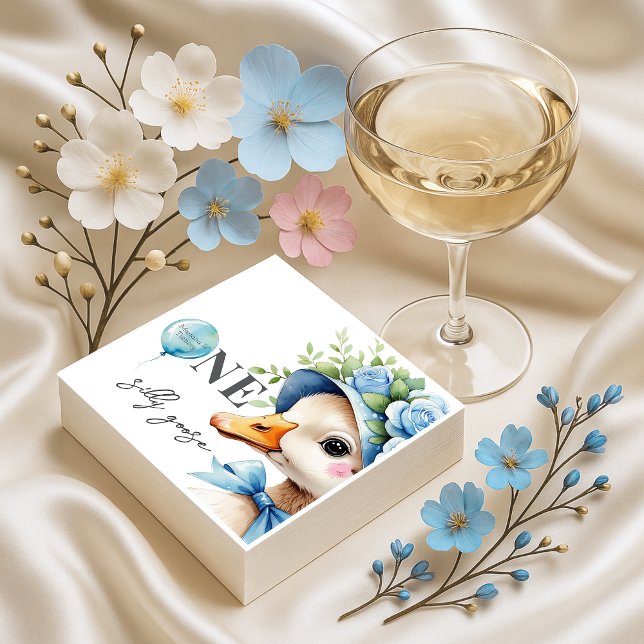 One Silly Goose Boy Birthday  Napkins (Creator Uploaded)