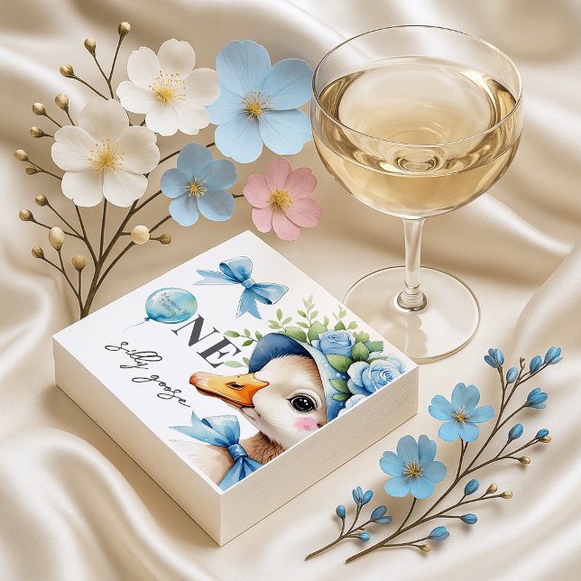 One Silly Goose Boy Birthday  Napkins (Creator Uploaded)