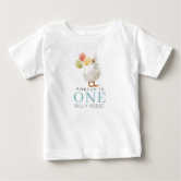 1st Birthday Boy BLUE One Year Custom Name V007A Baby T-Shirt | Zazzle