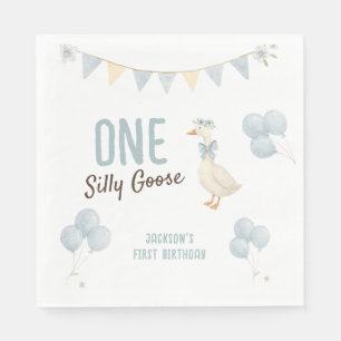 One Silly Goose Boy First Birthday Napkins