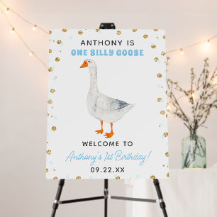 One Silly Goose Boys 1st Birthday Party Welcome Foam Board