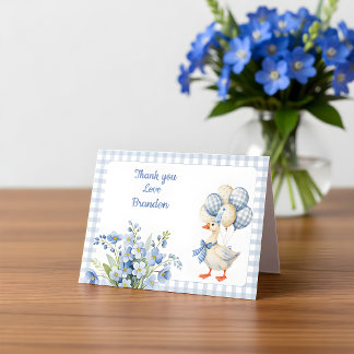 One Silly Goose Boy's First Birthday Letterpress Thank You Card