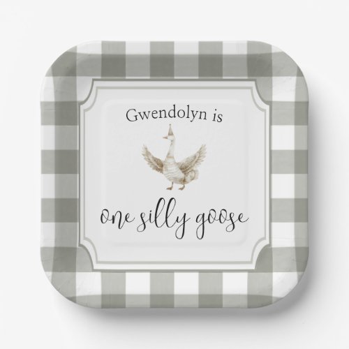 ONE Silly Goose Cute Kids 1st Birthday Party Paper Plates