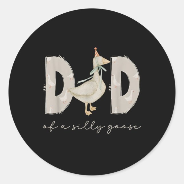 One Silly Goose Daddy 1st First Birthday Family 20 Classic Round Sticker (Front)