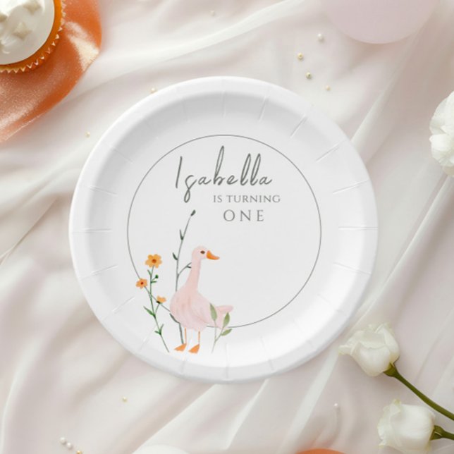 One Silly Goose Fest Birthday Minimalism Сlassic Paper Plates (Creator Uploaded)
