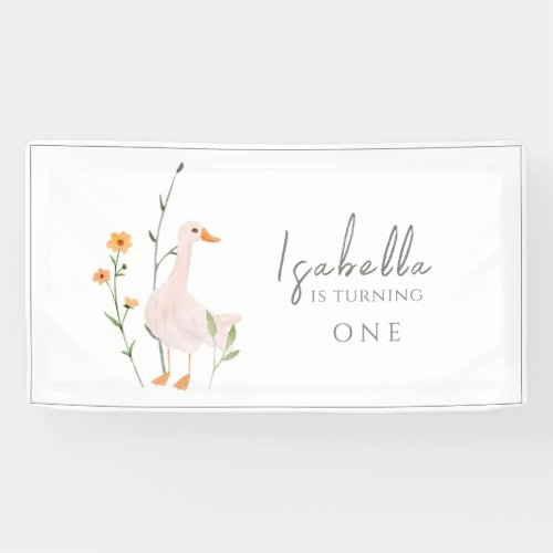 One Silly Goose Fest Birthday Minimalism Classic Banner