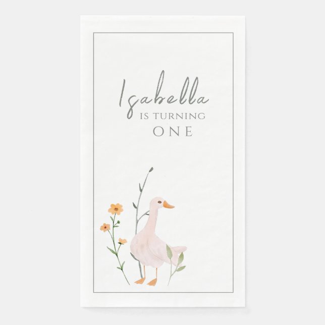 One Silly Goose Fest Birthday Minimalism Classic Paper Guest Towels (Front)
