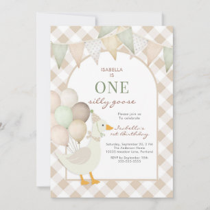 One Silly Goose First 1st Birthday Invitation