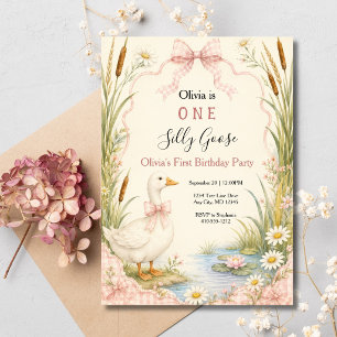 One Silly Goose First 1st Birthday Invitation