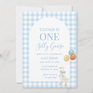 One Silly Goose First Birthday Birthday Invitation