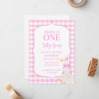 One Silly Goose First Birthday Birthday Invitation