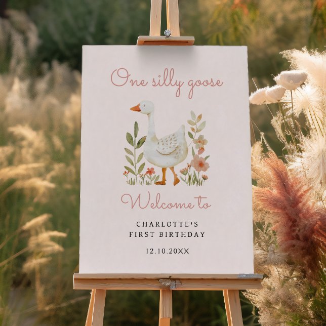 One Silly Goose First Birthday Girl Welcome Sign (Creator Uploaded)