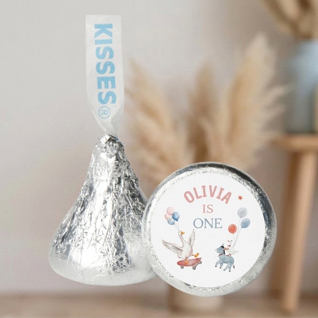 ​One Silly Goose First Birthday  Hershey®'s Kisses® (​Adorable One Silly Goose 1st Birthday candy favors. Personalized & party-ready!)