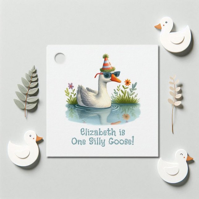 "One Silly Goose" First Birthday Party Favor Tags ("One Silly Goose" First Birthday Party Favor Tags)