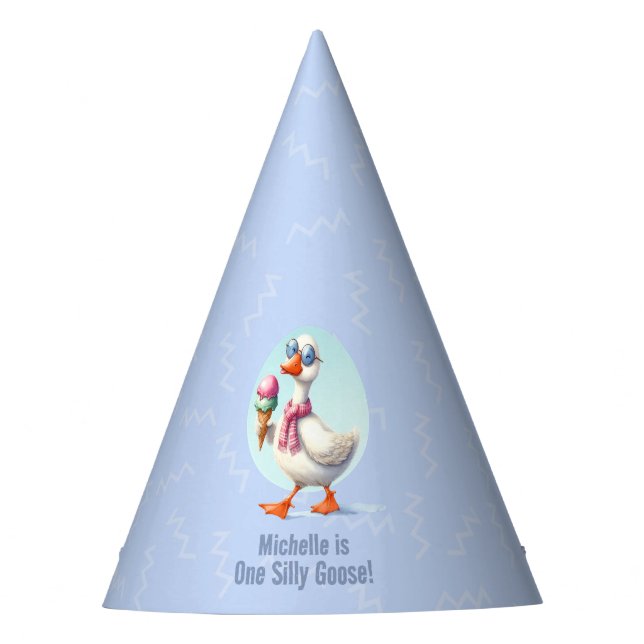 One Silly Goose First Birthday Party Hat (Front)