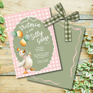 One Silly Goose First Birthday Party Invitation
